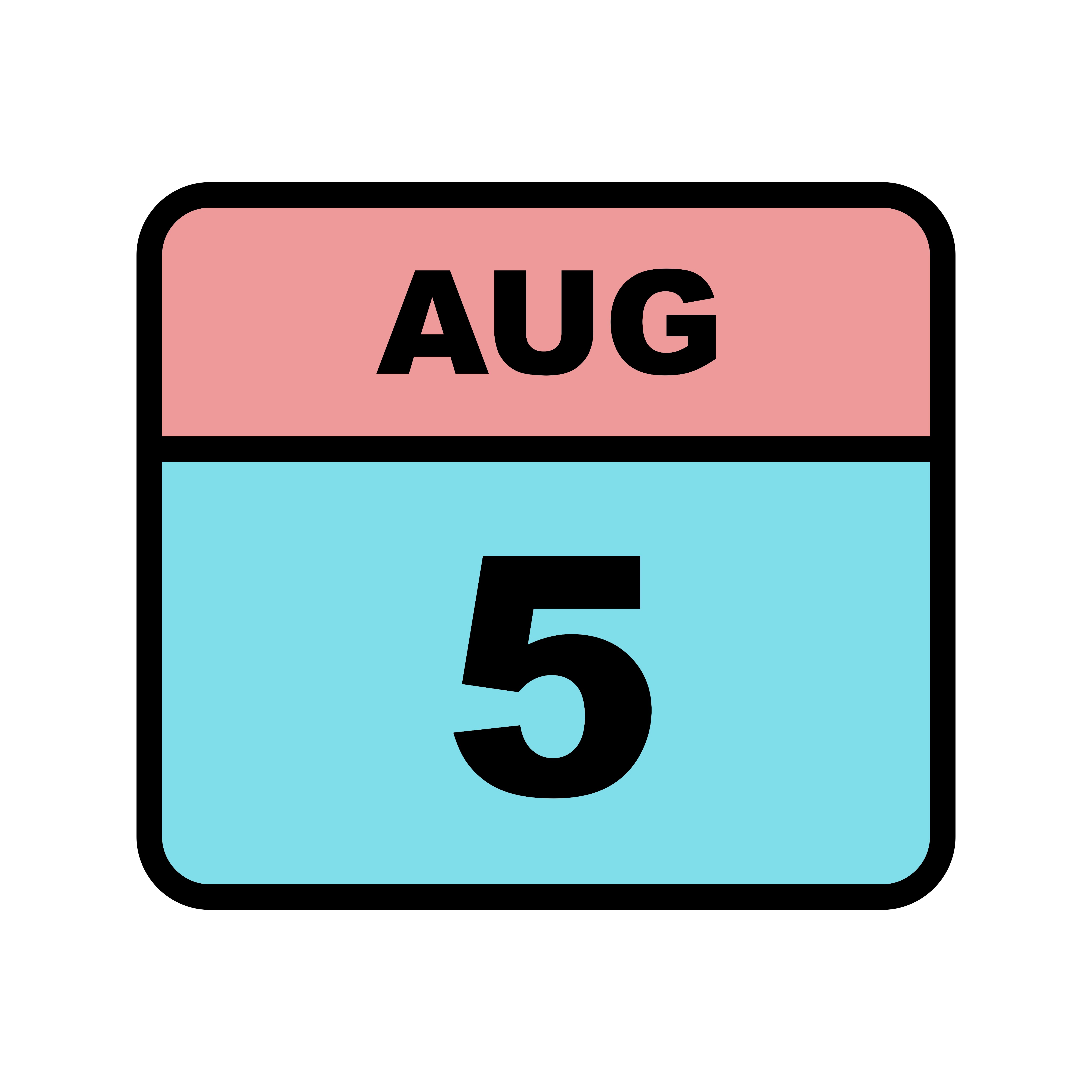 August 5th Date on a Single Day Calendar 498612 Vector Art at Vecteezy