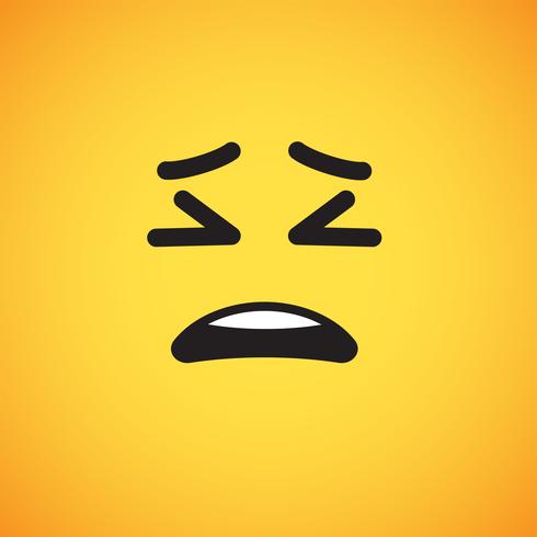 Emoticon amarillo realista delante de un fondo amarillo, ilustración vectorial vector