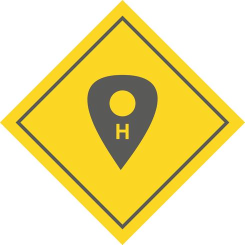 Diseño de icono de ubicación de hospital vector