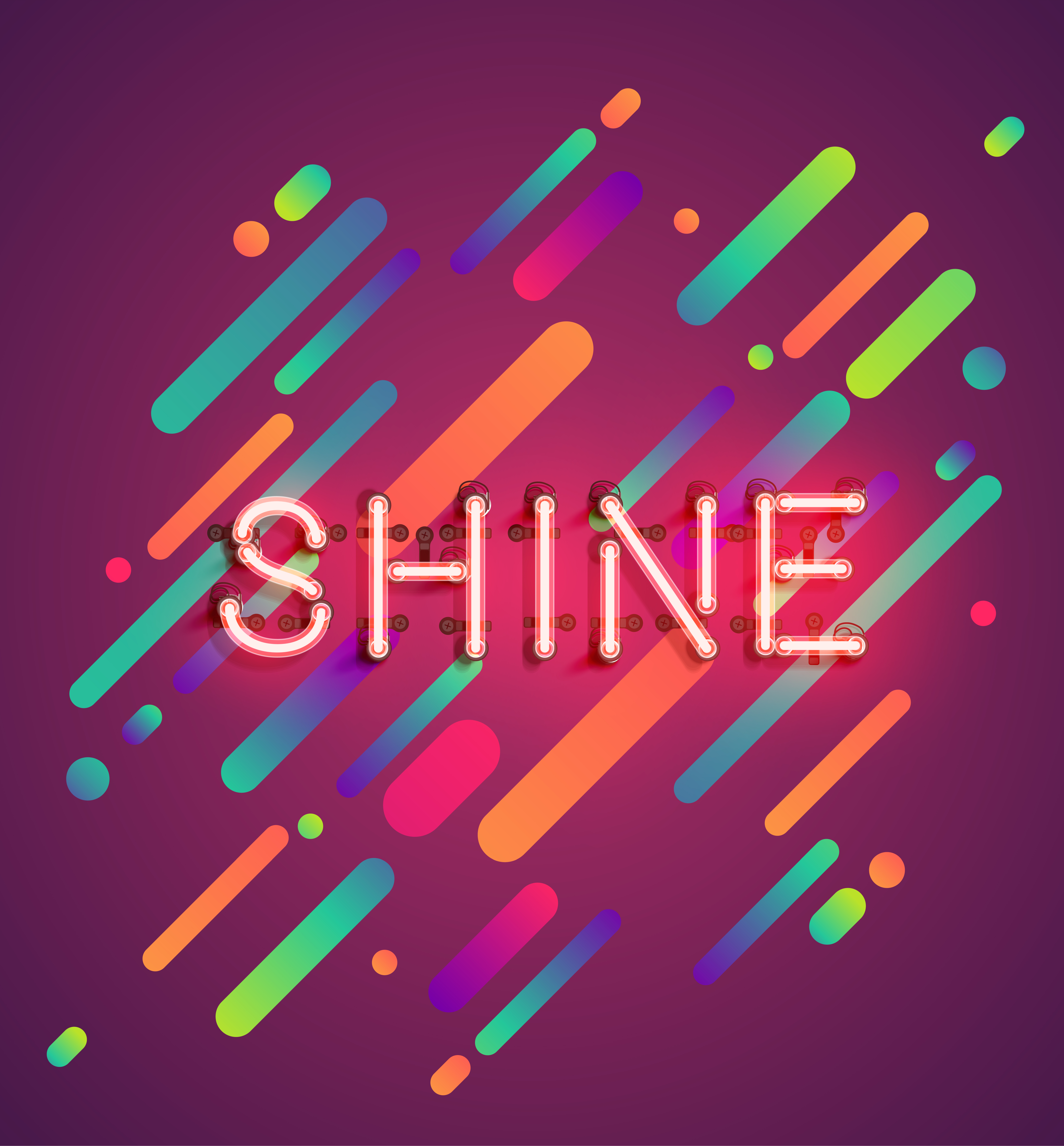 Neon word on colorful background, vector illustration 498722 Vector Art ...