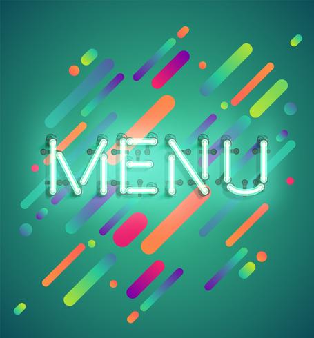 Neon word on colorful background, vector illustration