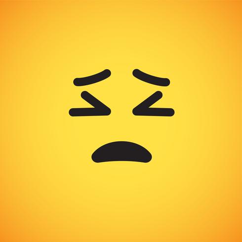 Realistic yellow emoticon in front of a yellow background, vector illustration