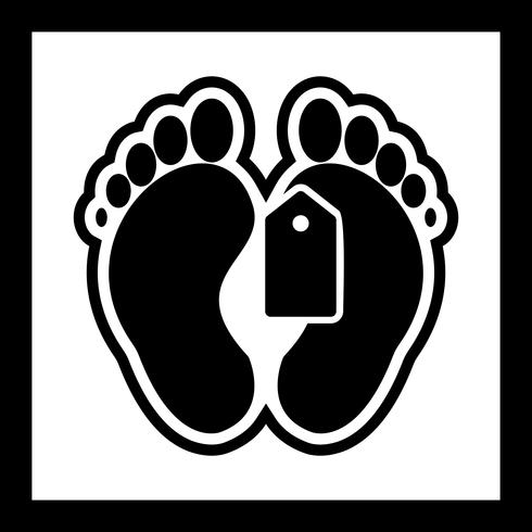 Etiqueta del dedo del pie icono de diseño vector
