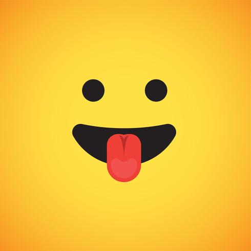 Emoticon amarillo realista delante de un fondo amarillo, ilustración vectorial vector