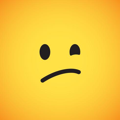 Realistic yellow emoticon in front of a yellow background, vector illustration