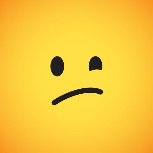 Emoticon amarillo realista delante de un fondo amarillo, ilustración vectorial vector