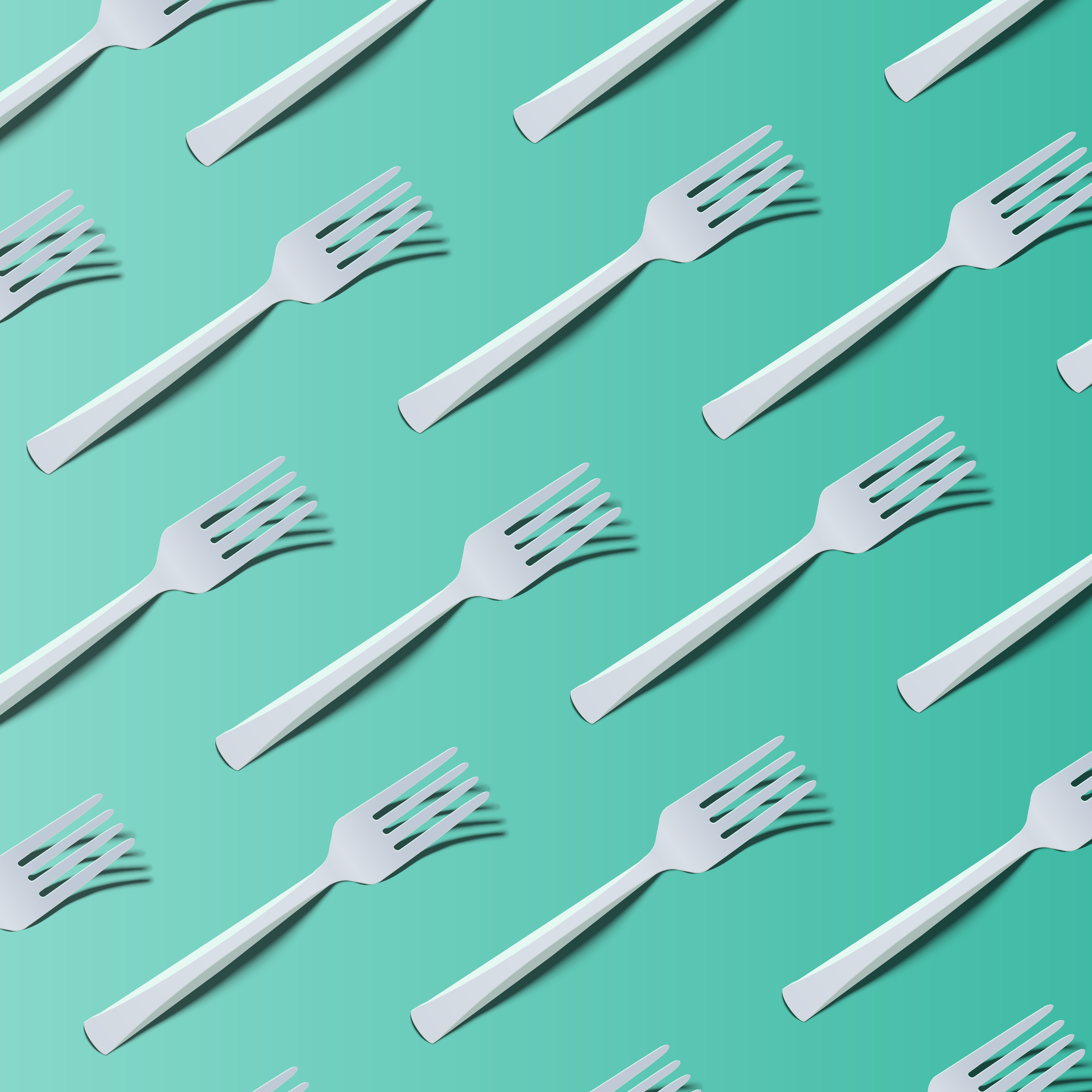 High detailed colorful background with forks, vector illustration