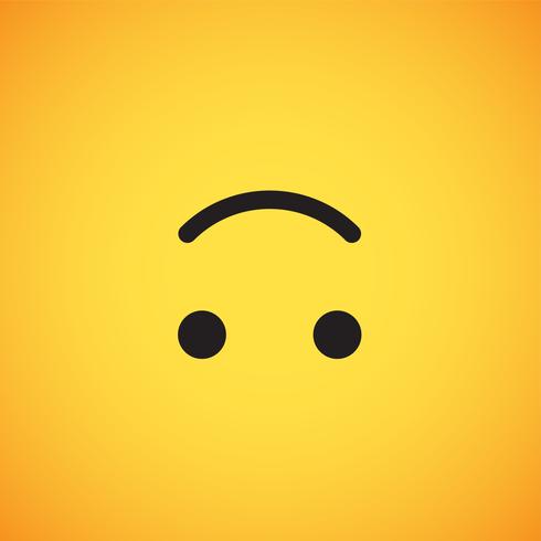 Realistic yellow emoticon in front of a yellow background, vector illustration