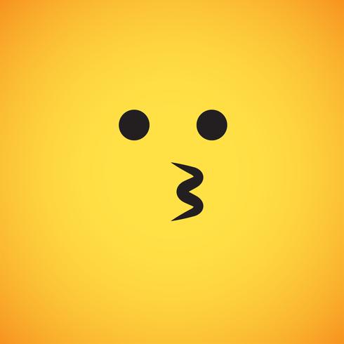 Realistic yellow emoticon in front of a yellow background, vector illustration