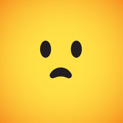 Realistic yellow emoticon in front of a yellow background, vector illustration