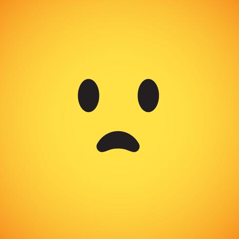 Emoticon amarillo realista delante de un fondo amarillo, ilustración vectorial vector