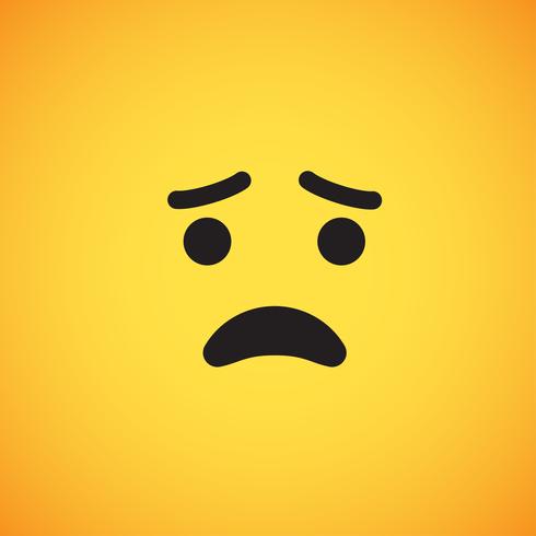 Realistic yellow emoticon in front of a yellow background, vector illustration