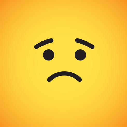 Realistic yellow emoticon in front of a yellow background, vector illustration