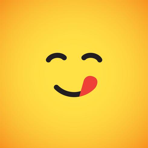 Realistic yellow emoticon in front of a yellow background, vector illustration