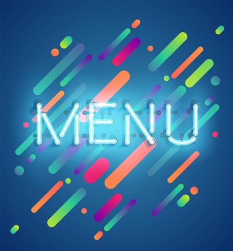 Neon word on colorful background, vector illustration