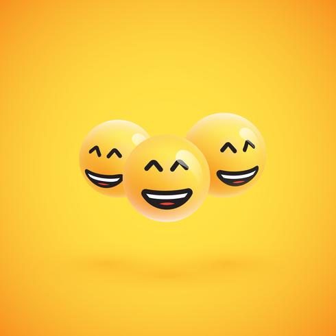 Group of high detailed yellow emoticons, vector illustration 499205 ...