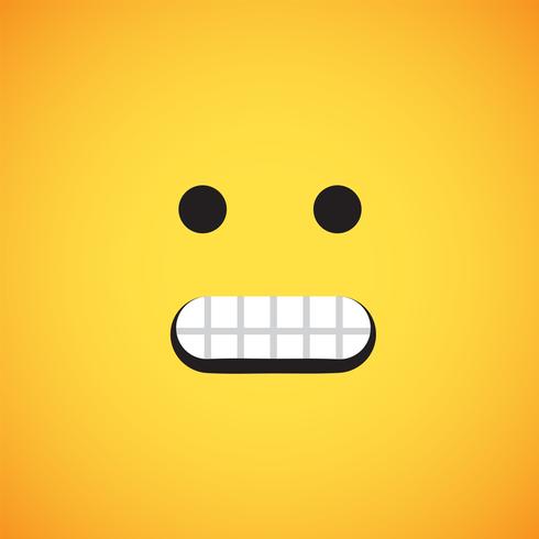 Emoticon amarillo realista delante de un fondo amarillo, ilustración vectorial vector