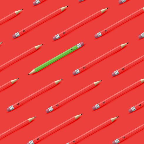 High detailed colorful  background with pencils, vector illustration