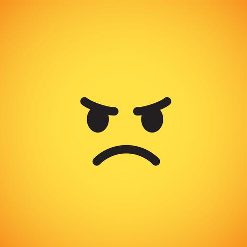 Emoticon amarillo realista delante de un fondo amarillo, ilustración vectorial vector