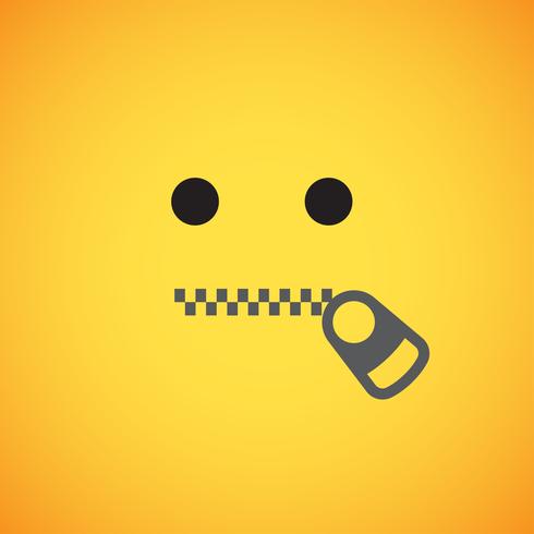 Realistic yellow emoticon in front of a yellow background, vector illustration