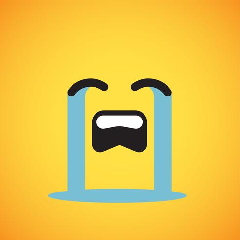 Emoticon amarillo realista delante de un fondo amarillo, ilustración vectorial vector