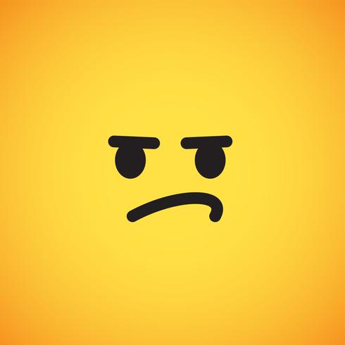 Realistic yellow emoticon in front of a yellow background, vector illustration