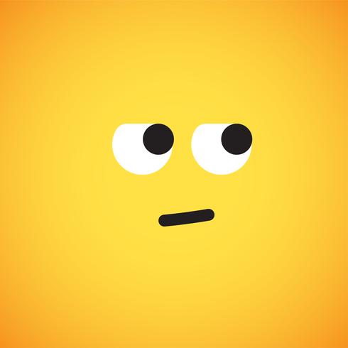 Emoticon amarillo realista delante de un fondo amarillo, ilustración vectorial vector