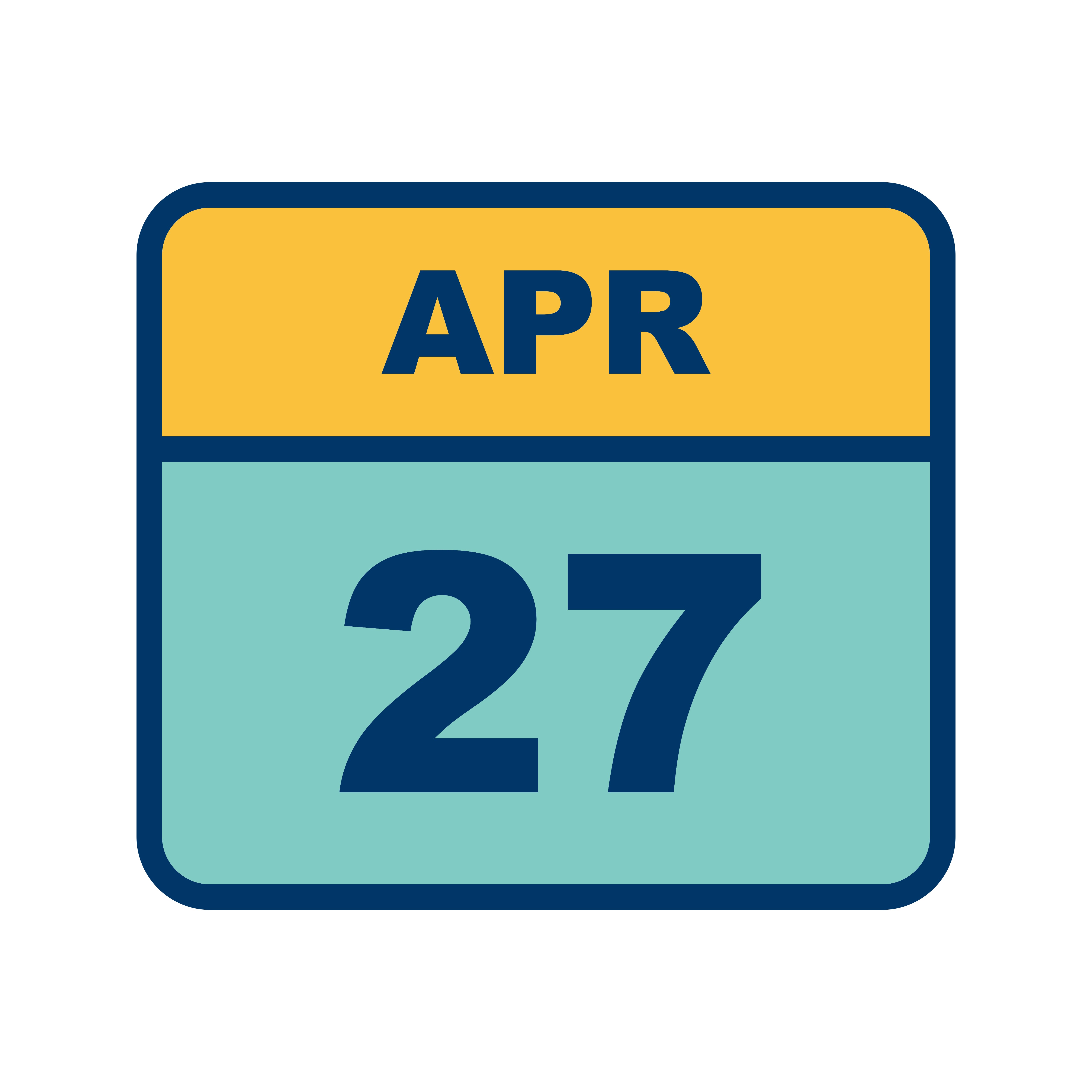 April 27th Date on a Single Day Calendar 499665 Vector Art at Vecteezy
