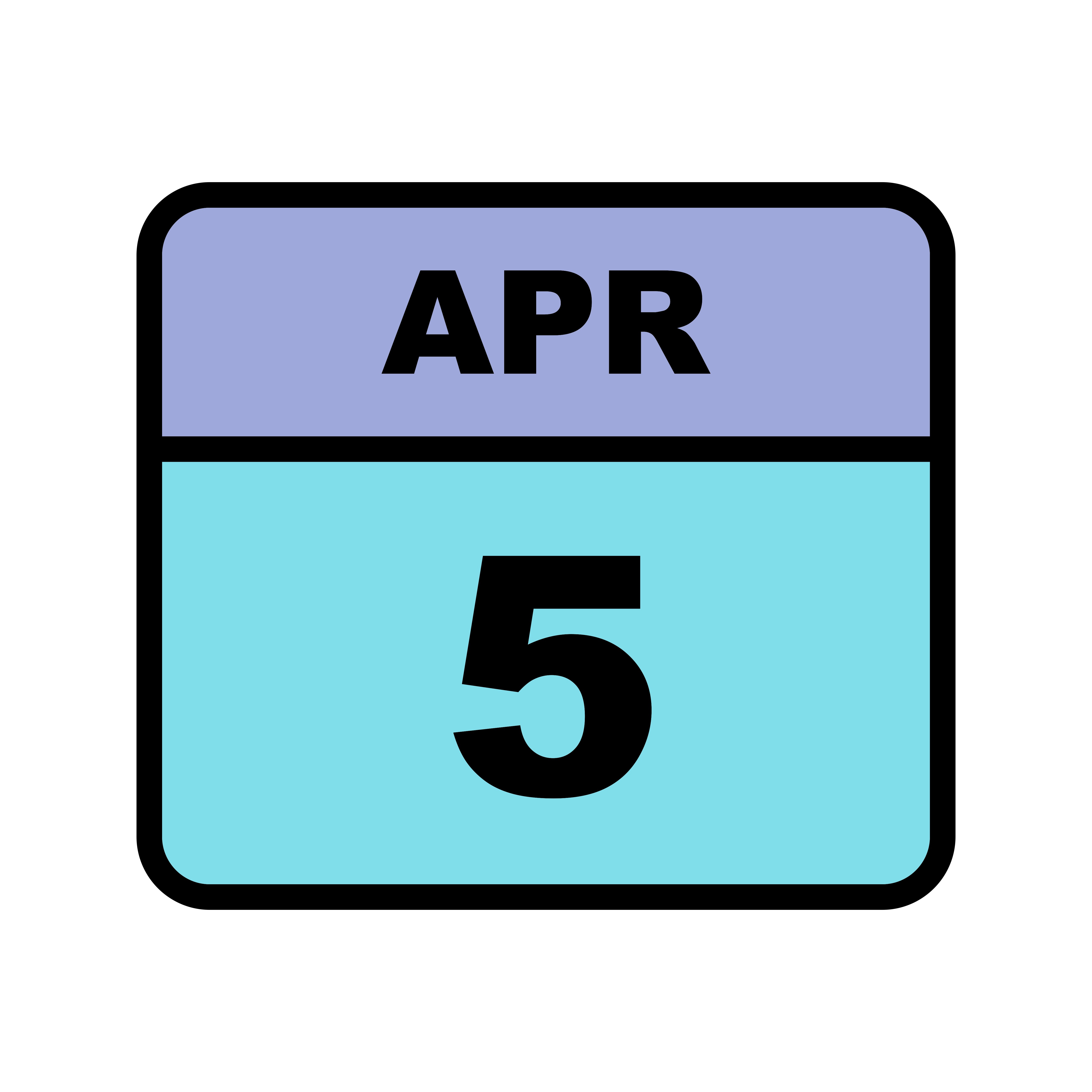 April 5th Date on a Single Day Calendar 499773 Vector Art at Vecteezy