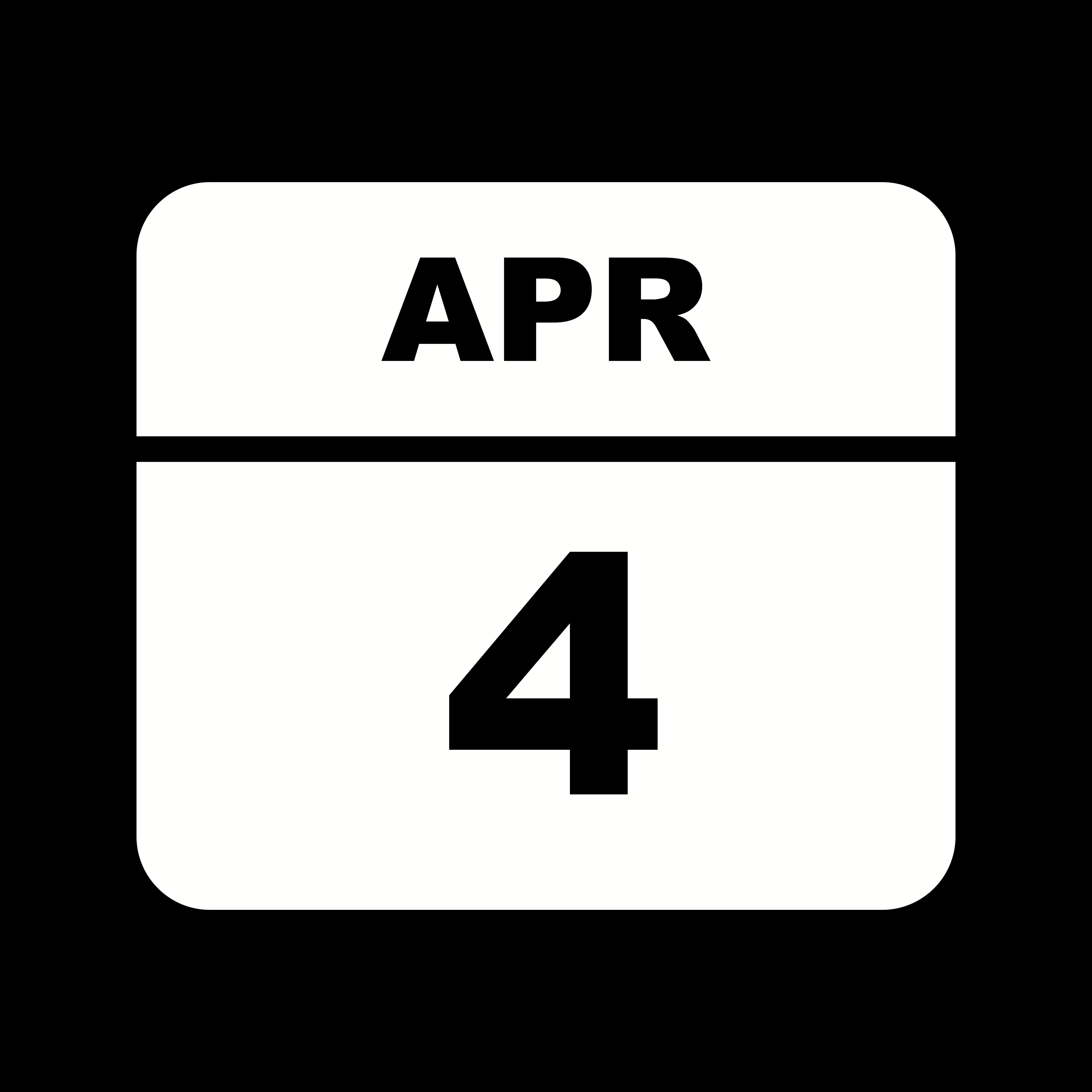 April 4th Date On A Single Day Calendar 500057 Vector Art At Vecteezy