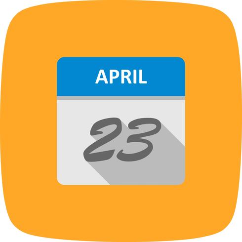 April 23rd Date on a Single Day Calendar vector