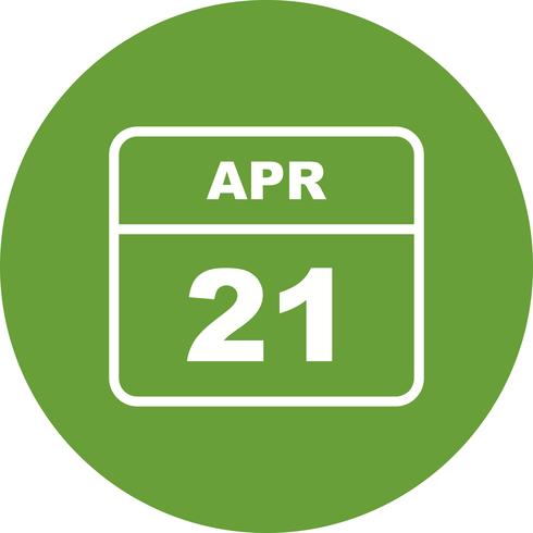 April 21st Date on a Single Day Calendar vector