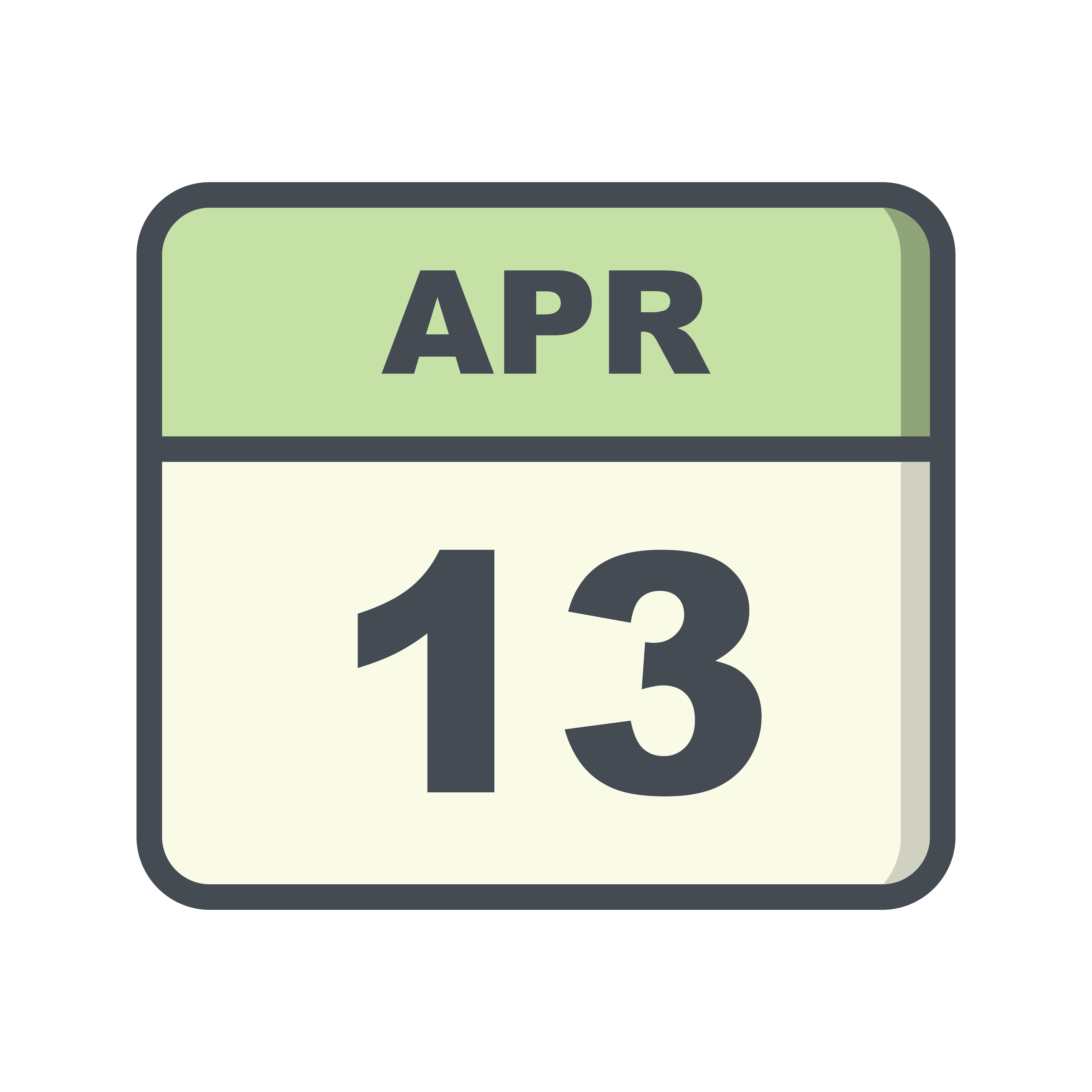 April 13th Date on a Single Day Calendar 500463 Vector Art at Vecteezy