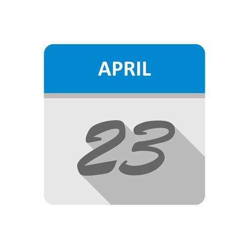 April 23rd Date on a Single Day Calendar vector