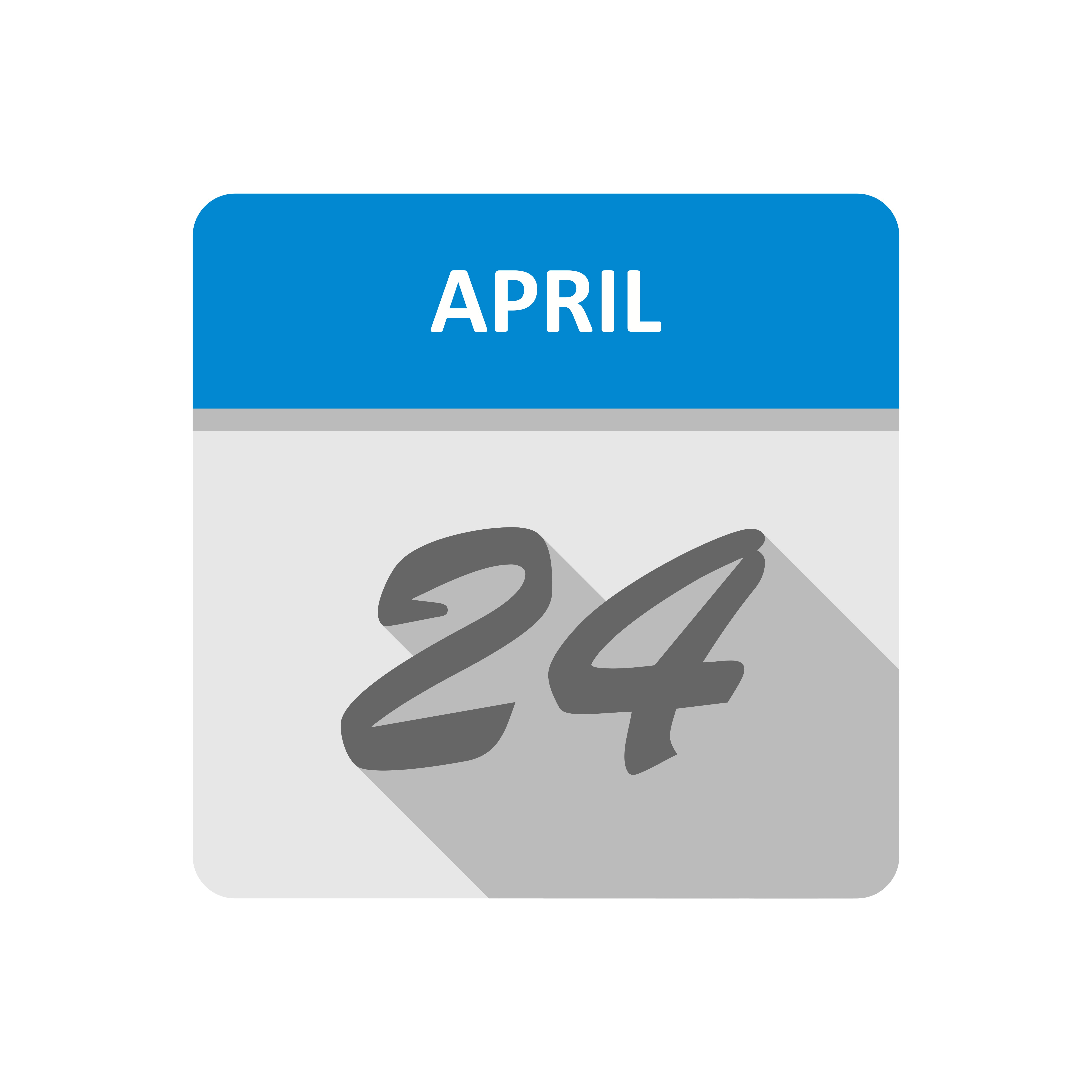 April 24th Date on a Single Day Calendar 500636 Vector Art at Vecteezy