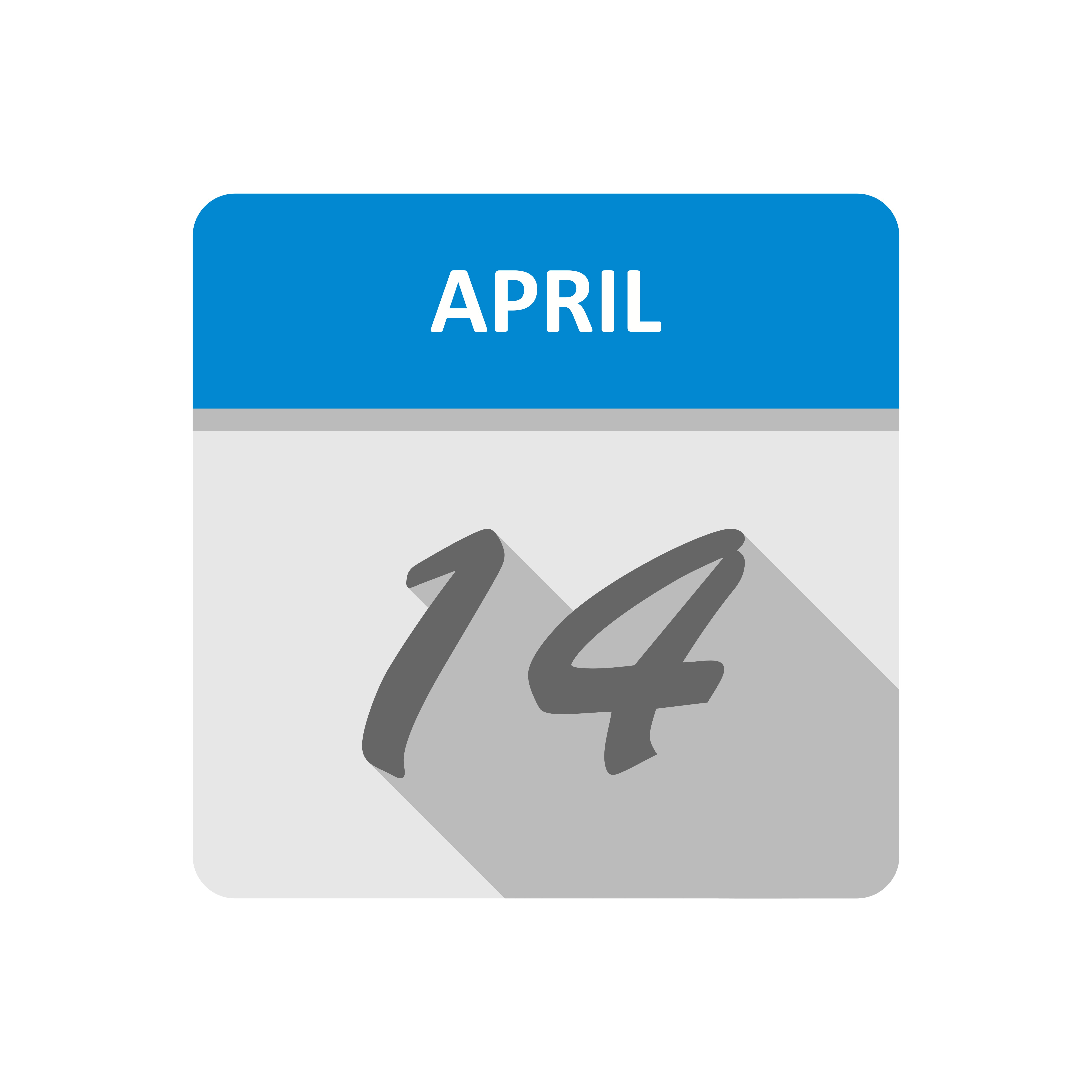 April 14th Date on a Single Day Calendar 500750 Vector Art at Vecteezy
