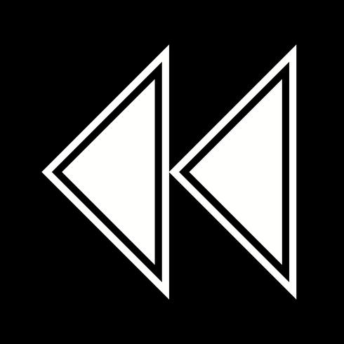 Diseño del icono de flechas hacia atrás vector