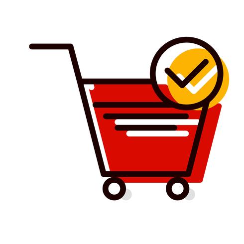 Verified Cart Items Icon Design vector