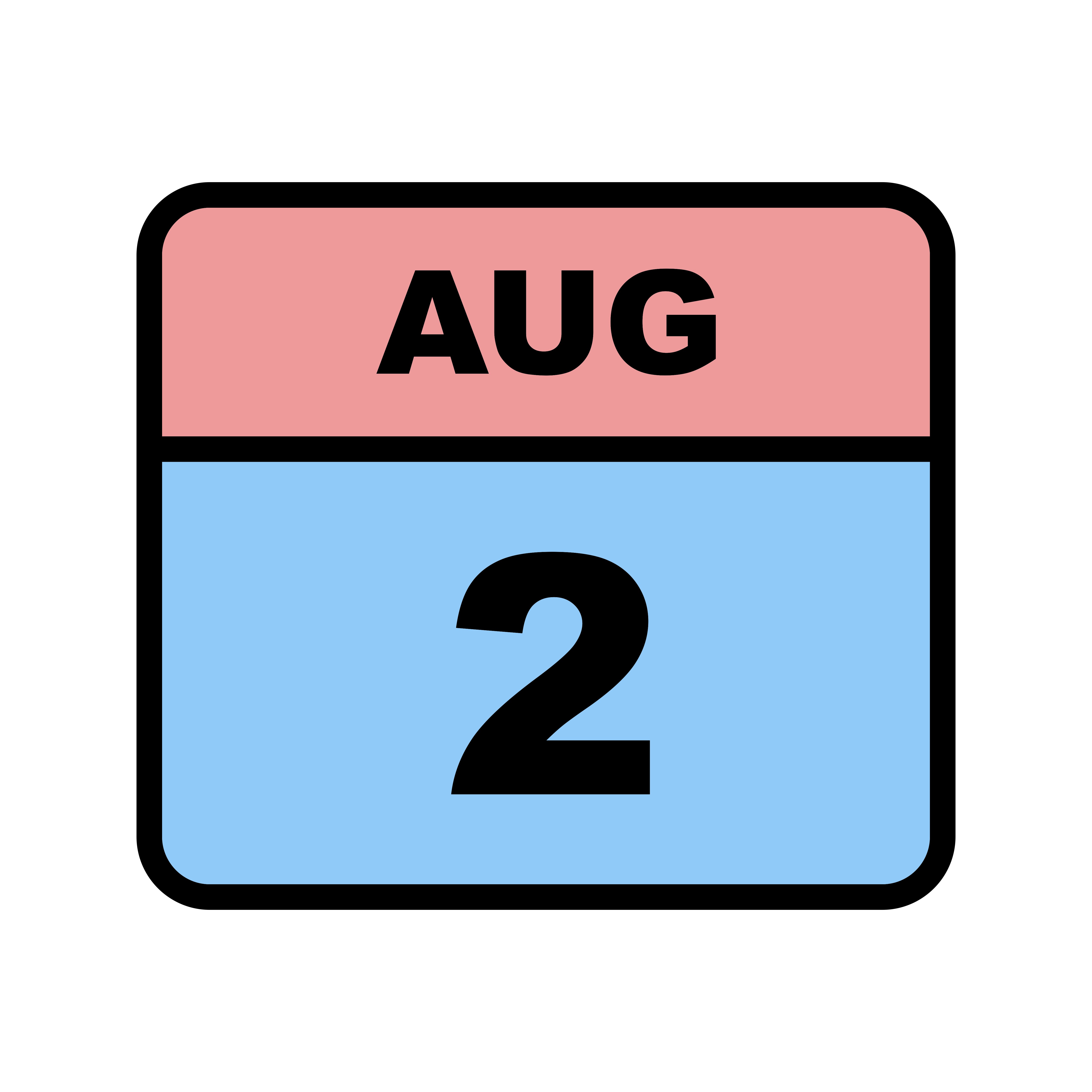 August 2nd Date on a Single Day Calendar 501439 Vector Art at Vecteezy