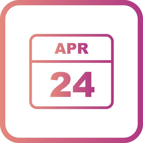 24 de abril Fecha en un calendario de un solo día vector