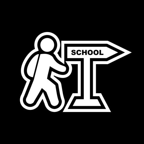 Caminando a la escuela icono de diseño vector