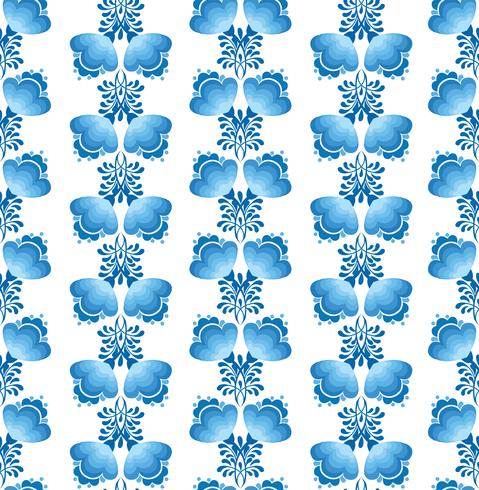 Swirl floral seamless pattern. Ornamental background in russian style . vector