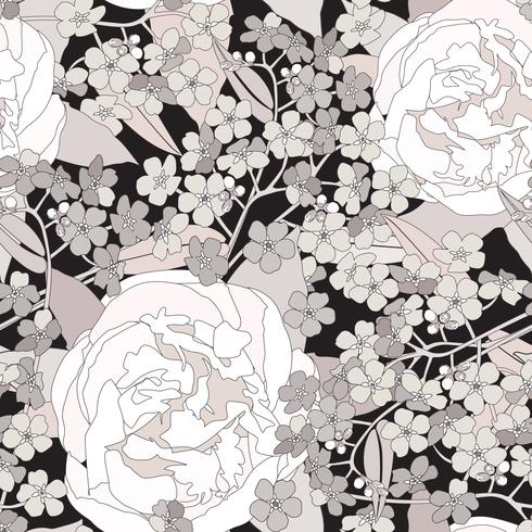 Floral seamless pattern. Flower background. vector