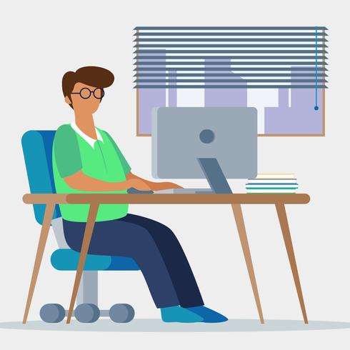 Person Working Office vector