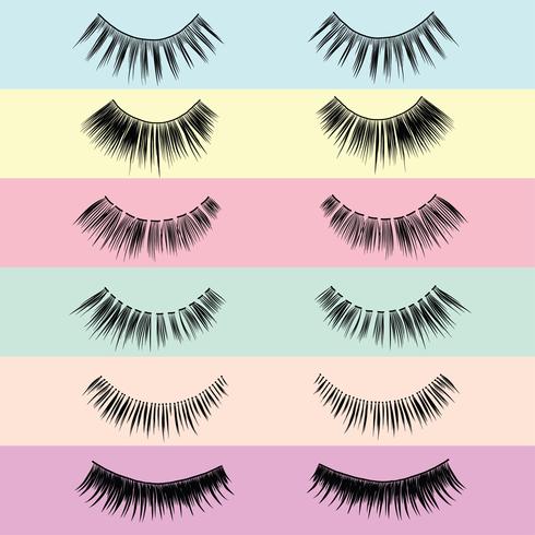 False Eyelashes Styles Pack vector