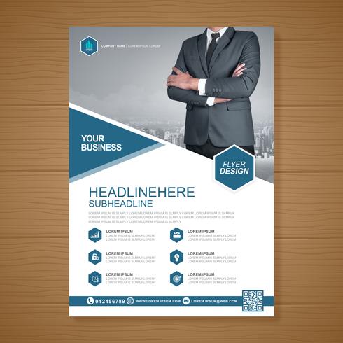 Business cover a4 template and flat icon for a report and brochure design, flyer, banner, leaflets decoration for printing and presentation vector illustration