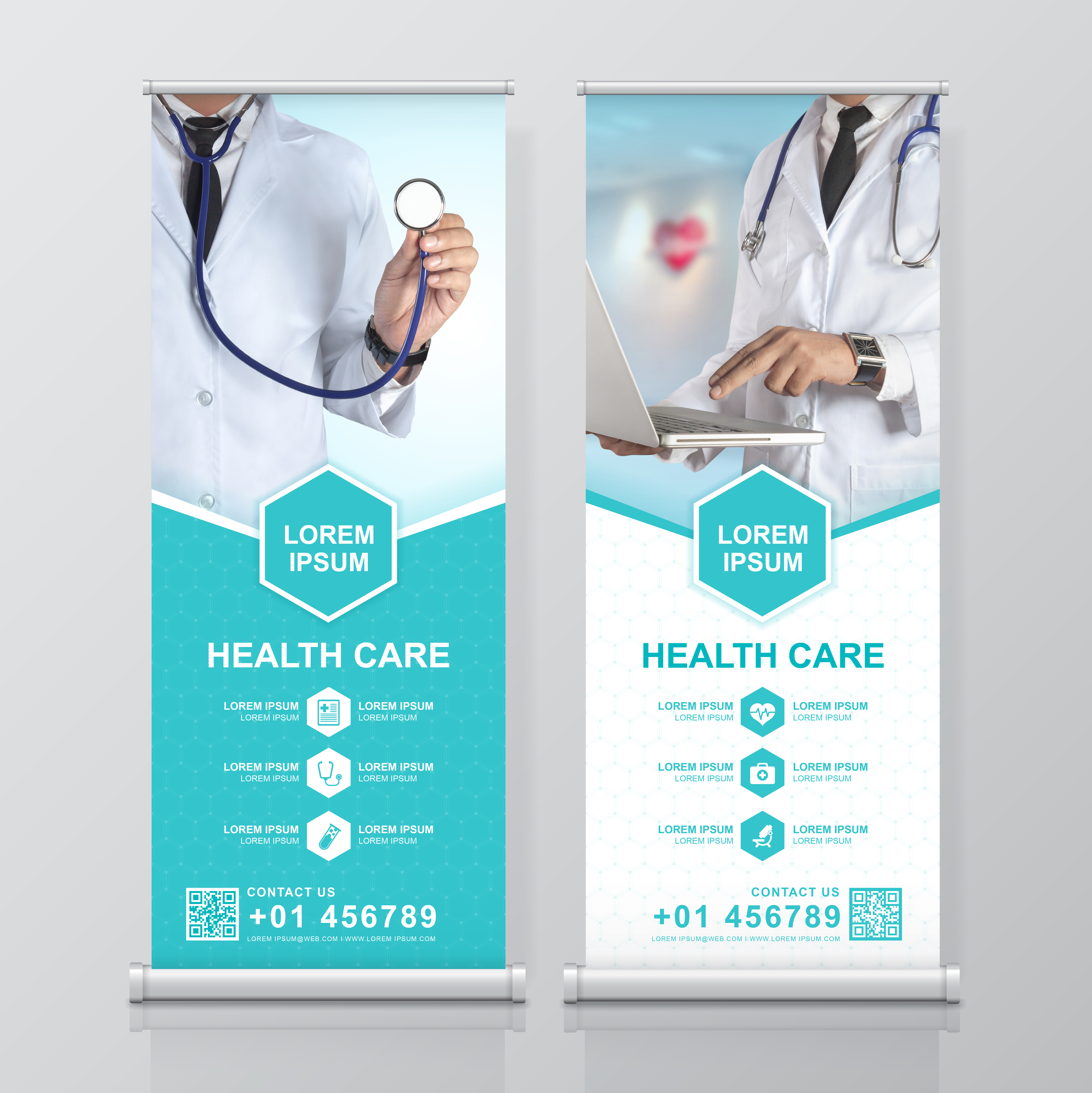 Healthcare and medical roll up design, standee and banner ...