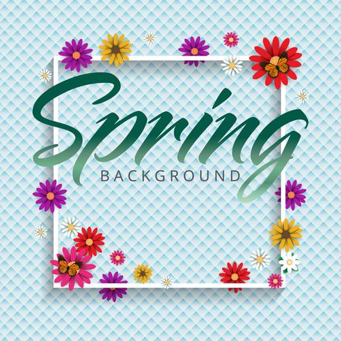 Spring time flowers sale banner and background. Vector ESP10 design.