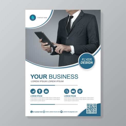 Business cover a4 template and flat icon for a report and brochure design, flyer, banner, leaflets decoration for printing and presentation vector illustration