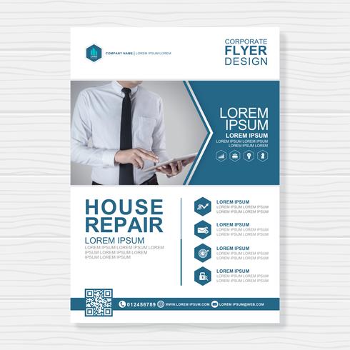 Business cover a4 template and flat icon for a report and brochure design, flyer, banner, leaflets decoration for printing and presentation vector illustration